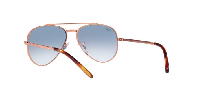 Sonnenbrillen Ray-Ban New Aviator RB 3625 (92023F) farbe rose gold form aviator gläser clear gradient blue