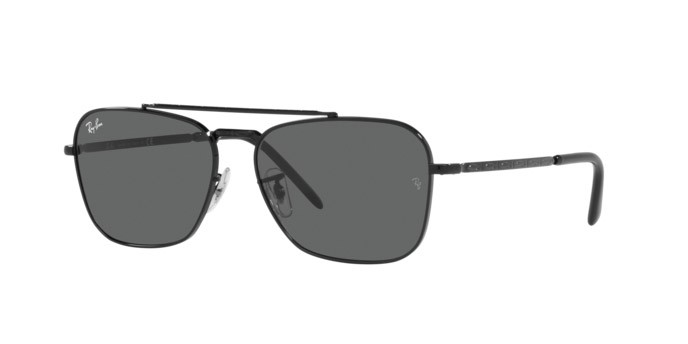 Sonnenbrillen Ray-Ban New Caravan RB 3636 (002/B1) farbe black form quadratisch gläser dark grey