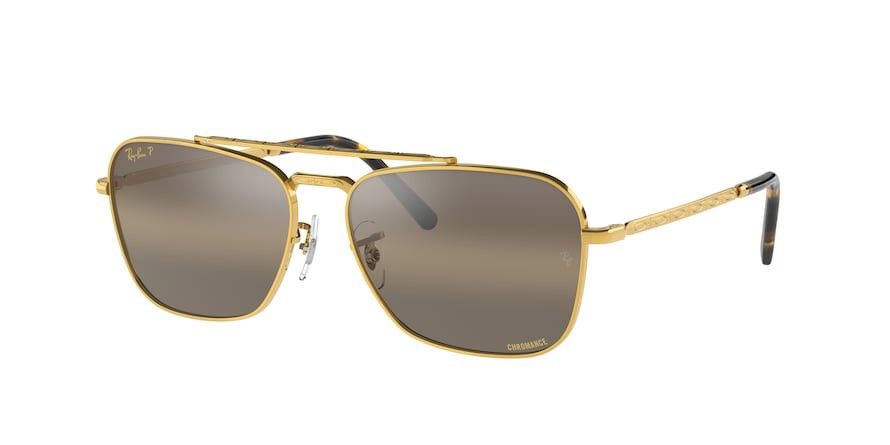 Occhiali da sole Ray-Ban New Caravan RB 3636 (9196G5) colore legend gold forma quadrato lenti polar clear gradient dark brow
