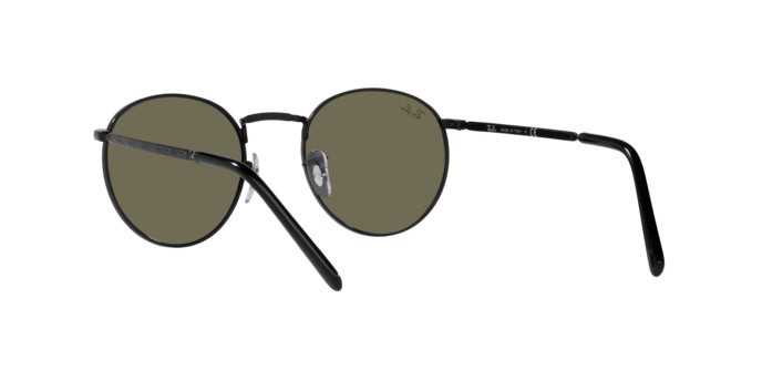Sonnenbrillen Ray-Ban New Round RB 3637 (002/G1) farbe black form pantos gläser green mirror blue