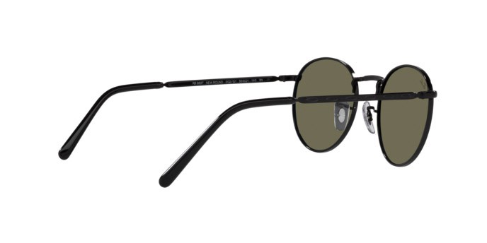 Sonnenbrillen Ray-Ban New Round RB 3637 (002/G1) farbe black form pantos gläser green mirror blue