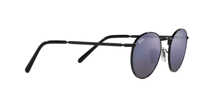 Sonnenbrillen Ray-Ban New Round RB 3637 (002/G1) farbe black form pantos gläser green mirror blue