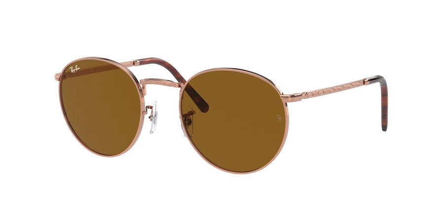 Sonnenbrillen Ray-Ban New Round RB 3637 (920233) farbe rose gold form pantos gläser brown