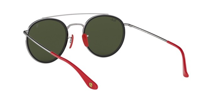 Sonnenbrillen Ray-Ban Scuderia Ferrari Collection RB 3647M (F03130) farbe silver form pantos gläser light green mirror silver