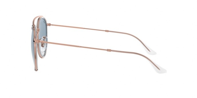 Occhiali da sole Ray-Ban Round Double Bridge RB 3647N (90683F) colore copper forma pantos lenti clear gradient blue