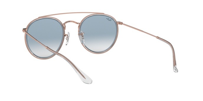 Occhiali da sole Ray-Ban Round Double Bridge RB 3647N (90683F) colore copper forma pantos lenti clear gradient blue