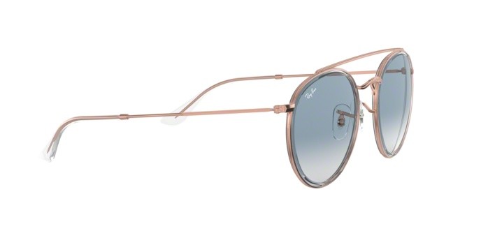 Occhiali da sole Ray-Ban Round Double Bridge RB 3647N (90683F) colore copper forma pantos lenti clear gradient blue