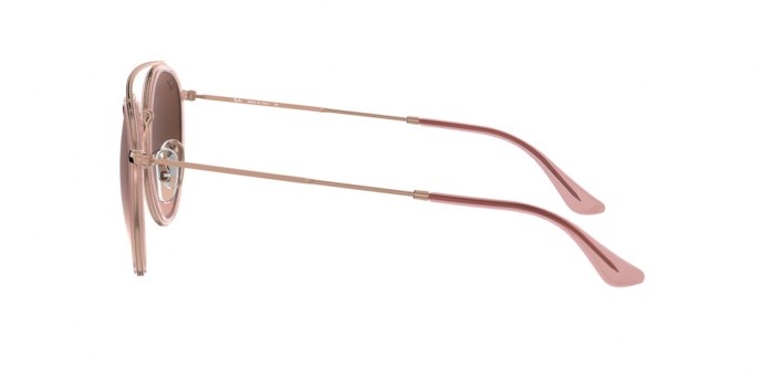 Sonnenbrillen Ray-Ban Round Double Bridge RB 3647N (9069A5) farbe pink form pantos gläser pink gradient brown