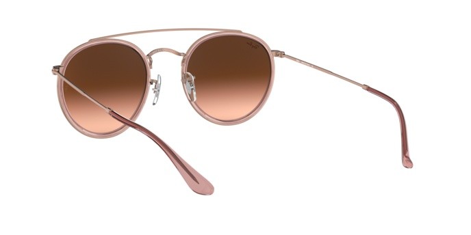 Sonnenbrillen Ray-Ban Round Double Bridge RB 3647N (9069A5) farbe pink form pantos gläser pink gradient brown