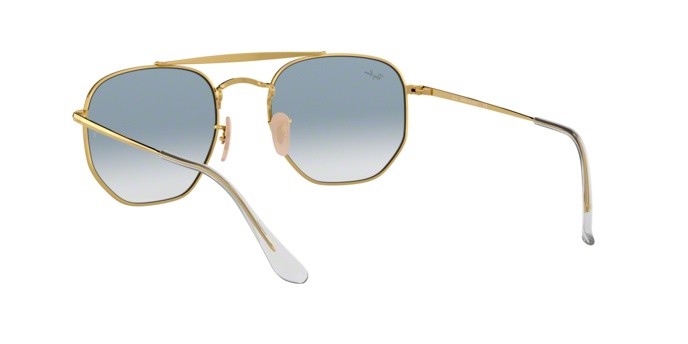 Sunglasses Ray-Ban Marshal RB 3648 (001/3F) color gold shape square lenses clear gradient blue