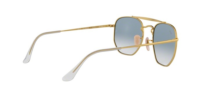 Sunglasses Ray-Ban Marshal RB 3648 (001/3F) color gold shape square lenses clear gradient blue