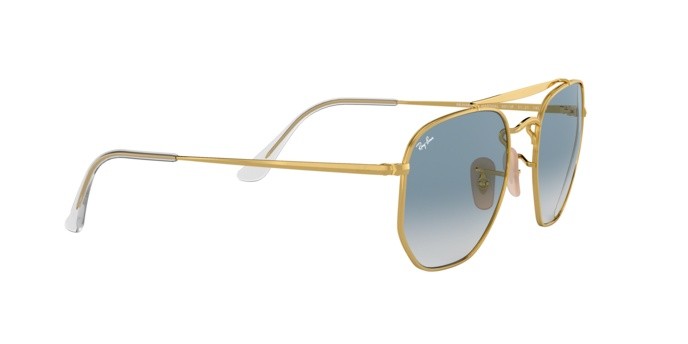 Sunglasses Ray-Ban Marshal RB 3648 (001/3F) color gold shape square lenses clear gradient blue