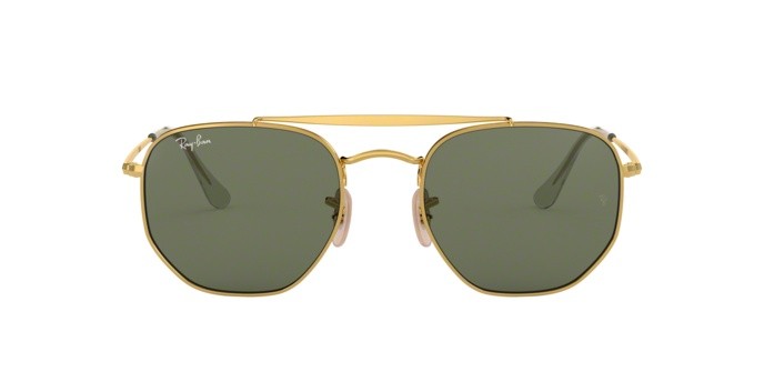Sunglasses Ray-Ban Marshal RB 3648 (001) color gold shape square lenses green