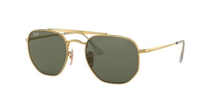 Sunglasses Ray-Ban Marshal RB 3648 (001) color gold shape square lenses green