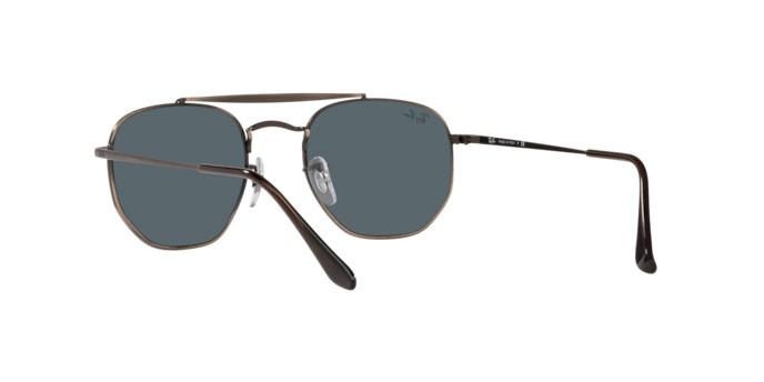 Sonnenbrillen Ray-Ban The marshal Metal Antiqued RB 3648 (9230R5) farbe antique copper form unregelmäßig gläser dark blue