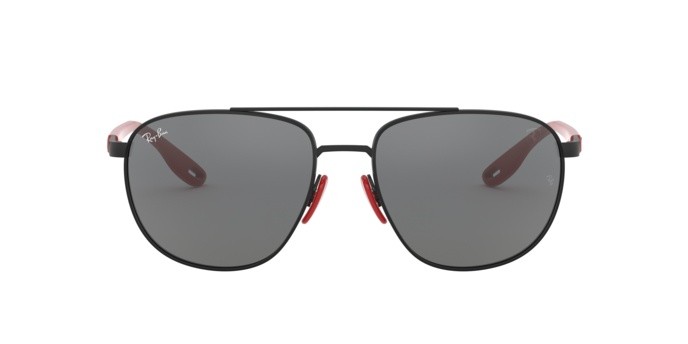 Sonnenbrillen Ray-Ban Scuderia Ferrari Collection RB 3659M (F0026G) farbe matte black form quadratisch gläser grey mirror silver