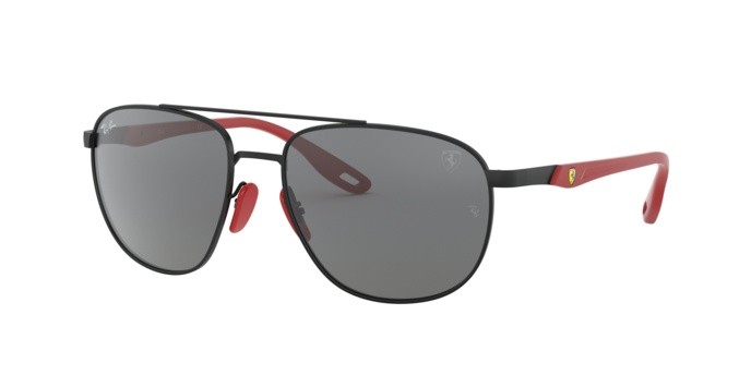 Sonnenbrillen Ray-Ban Scuderia Ferrari Collection RB 3659M (F0026G) farbe matte black form quadratisch gläser grey mirror silver