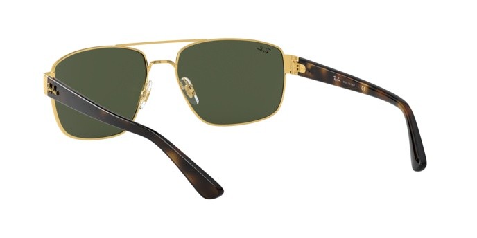 Occhiali da sole Ray-Ban RB 3663 (001/31) colore shiny gold forma irregolare lenti green
