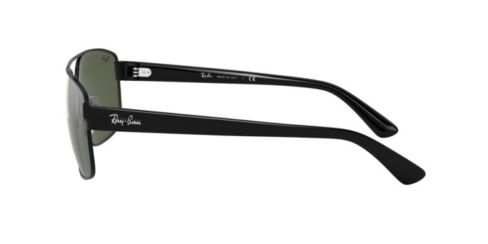 Occhiali da sole Ray-Ban RB 3663 (002/31) colore shiny black forma irregolare lenti green