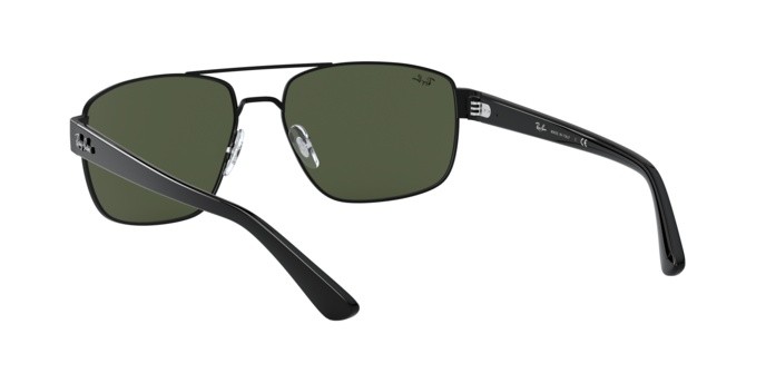 Occhiali da sole Ray-Ban RB 3663 (002/31) colore shiny black forma irregolare lenti green