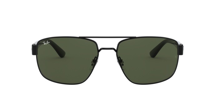 Occhiali da sole Ray-Ban RB 3663 (002/31) colore shiny black forma irregolare lenti green