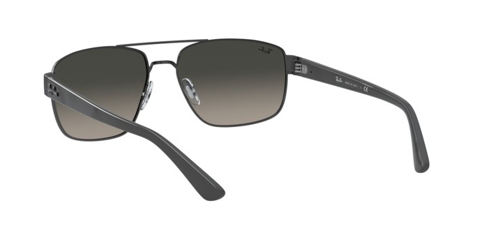 Occhiali da sole Ray-Ban RB 3663 (004/71) colore shiny gunmetal forma irregolare lenti grey gradient dark grey