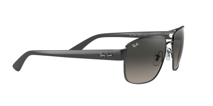 Occhiali da sole Ray-Ban RB 3663 (004/71) colore shiny gunmetal forma irregolare lenti grey gradient dark grey