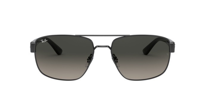 Occhiali da sole Ray-Ban RB 3663 (004/71) colore shiny gunmetal forma irregolare lenti grey gradient dark grey