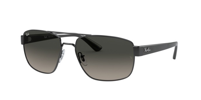 Occhiali da sole Ray-Ban RB 3663 (004/71) colore shiny gunmetal forma irregolare lenti grey gradient dark grey
