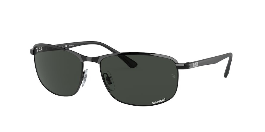 Sonnenbrillen Ray-Ban Chromance RB 3671CH (186/K8) farbe black on black form quadratisch gläser polar dark grey