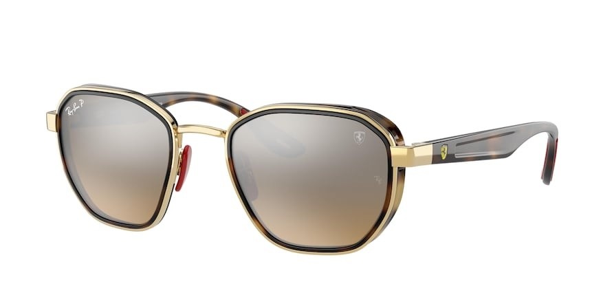 Sonnenbrillen Ray-Ban Scuderia Ferrari Collection RB 3674M (F029A2) farbe arista form unregelmäßig gläser brown mirror grey polar