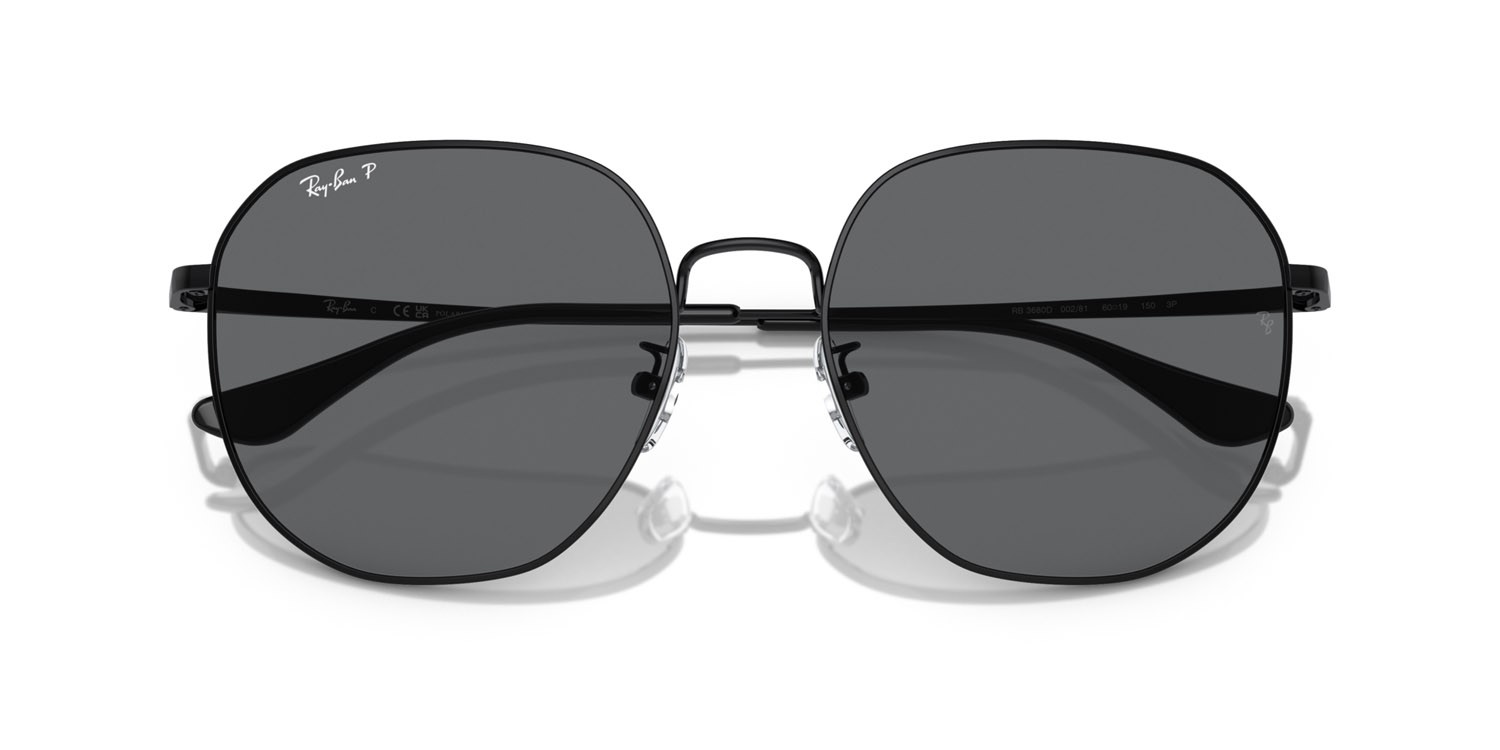 Occhiali da sole Ray-Ban RB 3680D (002/81) colore nero forma irregolare lenti grigio scuro