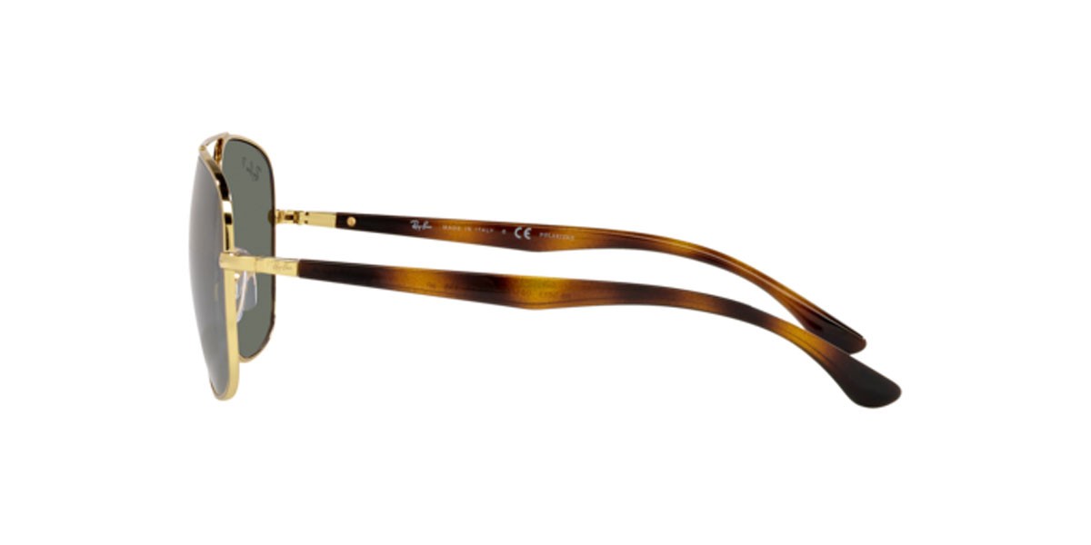 Occhiali da sole Ray-Ban RB 3683 (001/58) colore arista forma quadrato lenti polar green