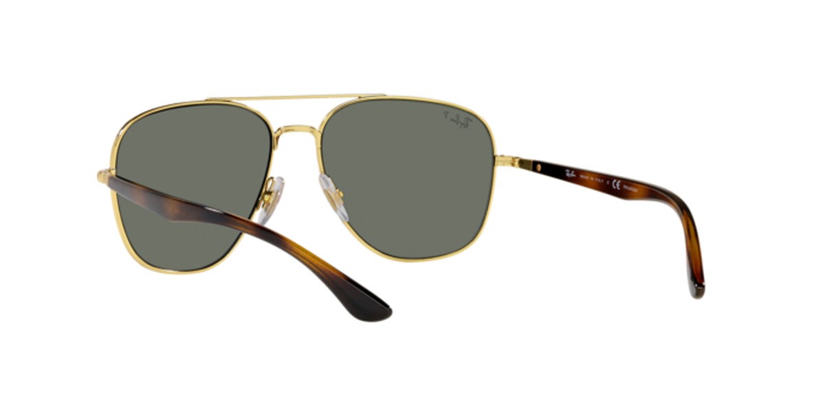 Occhiali da sole Ray-Ban RB 3683 (001/58) colore arista forma quadrato lenti polar green