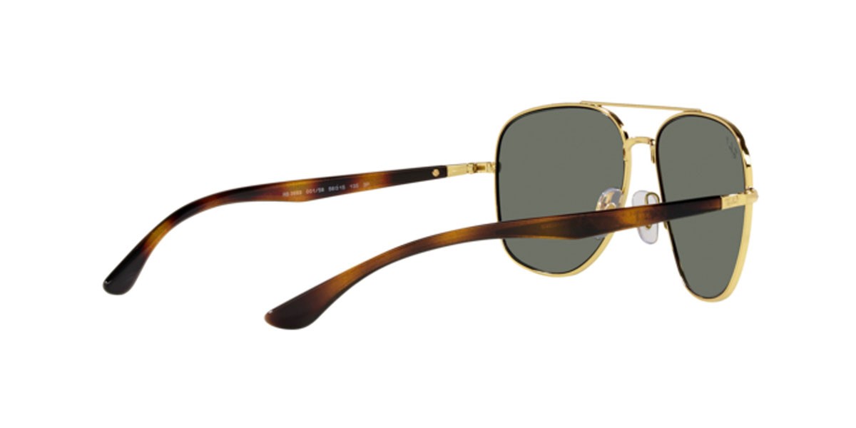 Occhiali da sole Ray-Ban RB 3683 (001/58) colore arista forma quadrato lenti polar green