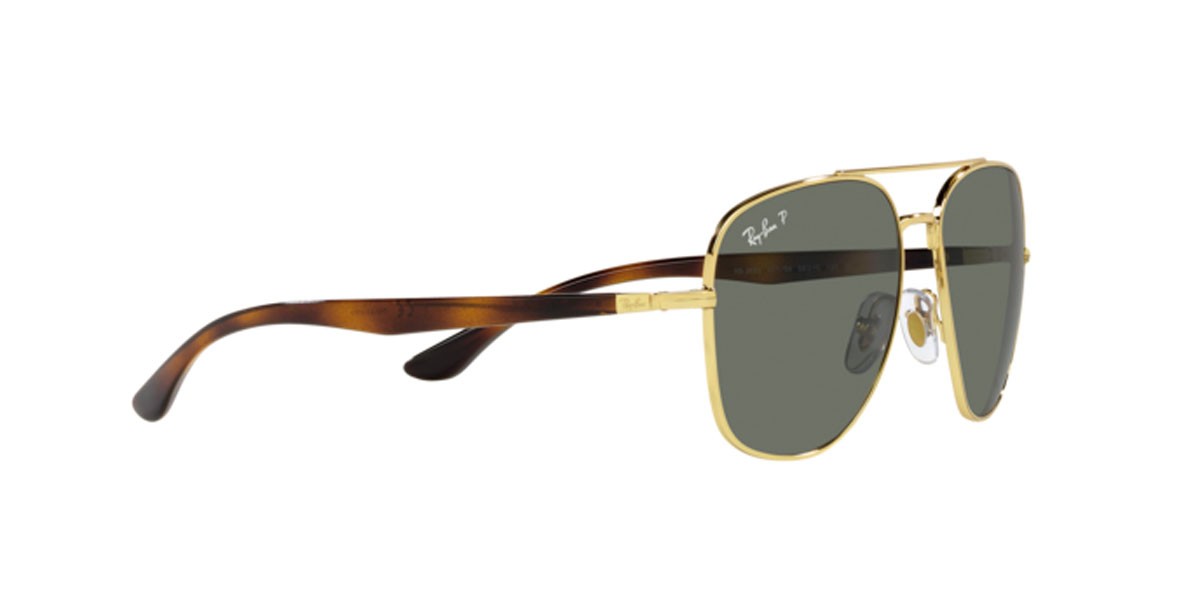 Occhiali da sole Ray-Ban RB 3683 (001/58) colore arista forma quadrato lenti polar green