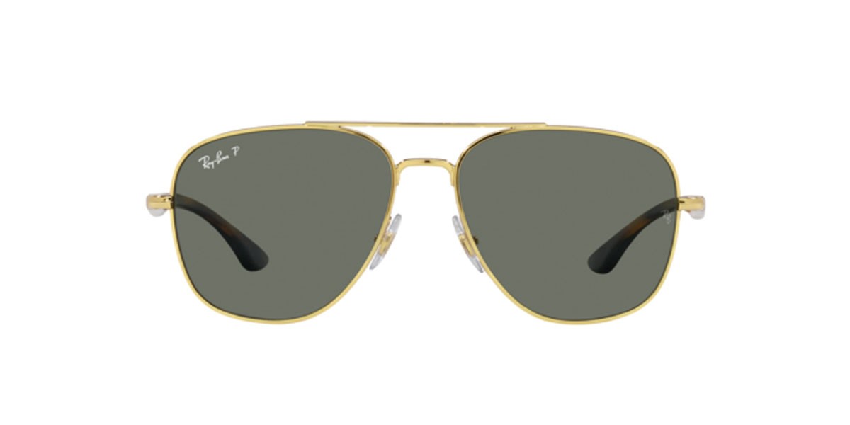 Occhiali da sole Ray-Ban RB 3683 (001/58) colore arista forma quadrato lenti polar green
