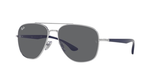 Sonnenbrillen Ray-Ban RB 3683 (003/B1) farbe silver form quadratisch gläser dark grey