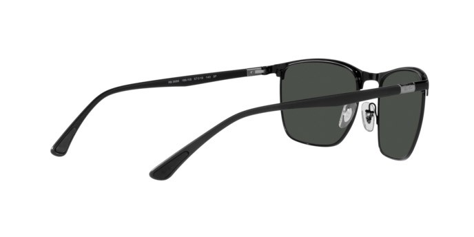 Sonnenbrillen Ray-Ban RB 3686 (186/K8) farbe matte black on black form quadratisch gläser polar dark grey