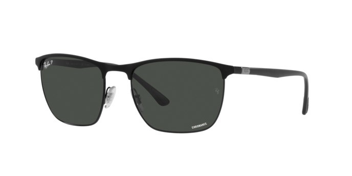 Sonnenbrillen Ray-Ban RB 3686 (186/K8) farbe matte black on black form quadratisch gläser polar dark grey