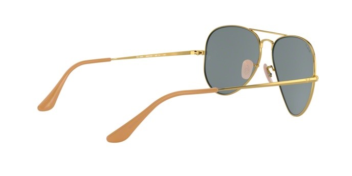 Sonnenbrillen Ray-Ban Aviator metal ii RB 3689 (9064S2) farbe oro form aviator gläser polar blue-ar blue