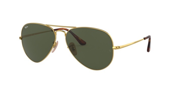 Sonnenbrillen Ray-Ban Aviator metal ii RB 3689 (914731) farbe gold form aviator gläser crystal green