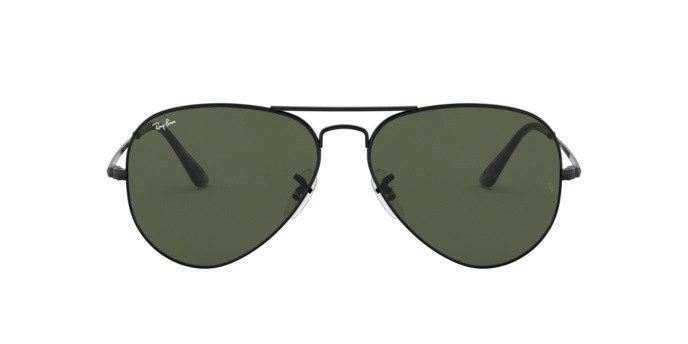 Sonnenbrillen Ray-Ban Aviator metal ii RB 3689 (914831) farbe black form aviator gläser crystal green