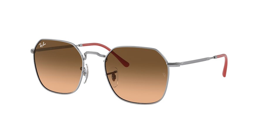 Occhiali da sole Ray-Ban Jim RB 3694 (003/3B) colore argento forma irregolare lenti rosa/nero