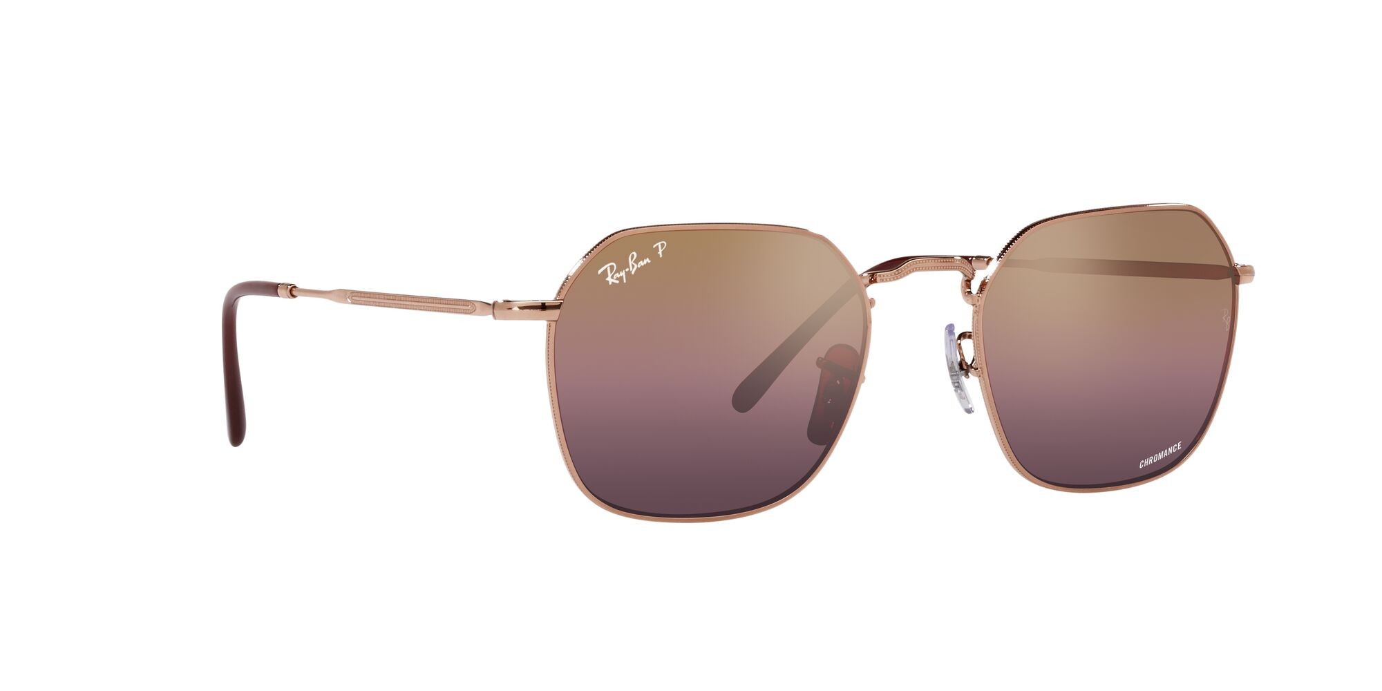 Sunglasses Ray-Ban Jim RB 3694 (9202G9) color rose gold shape irregular lenses rosso chromance