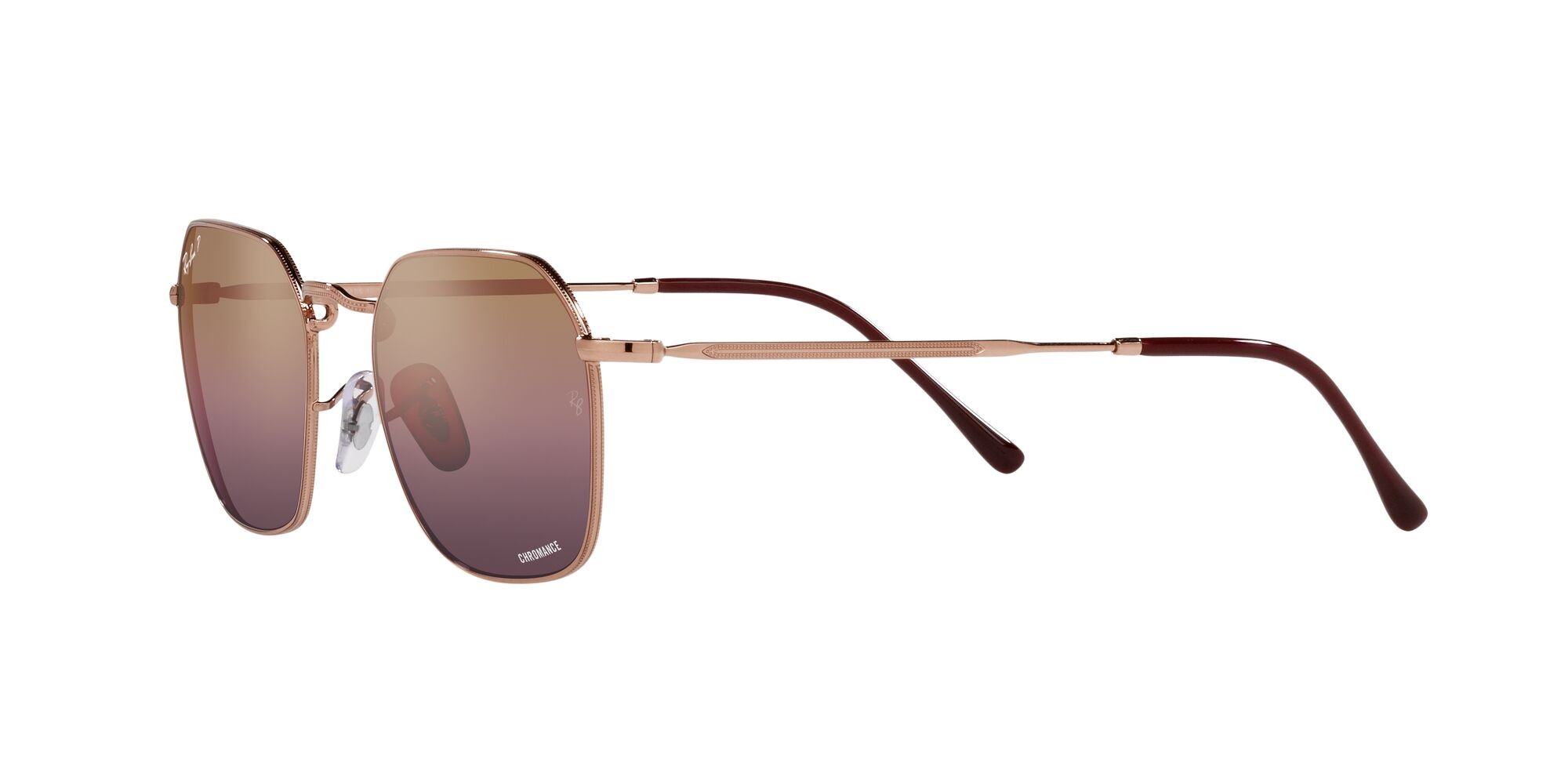 Sunglasses Ray-Ban Jim RB 3694 (9202G9) color rose gold shape irregular lenses rosso chromance