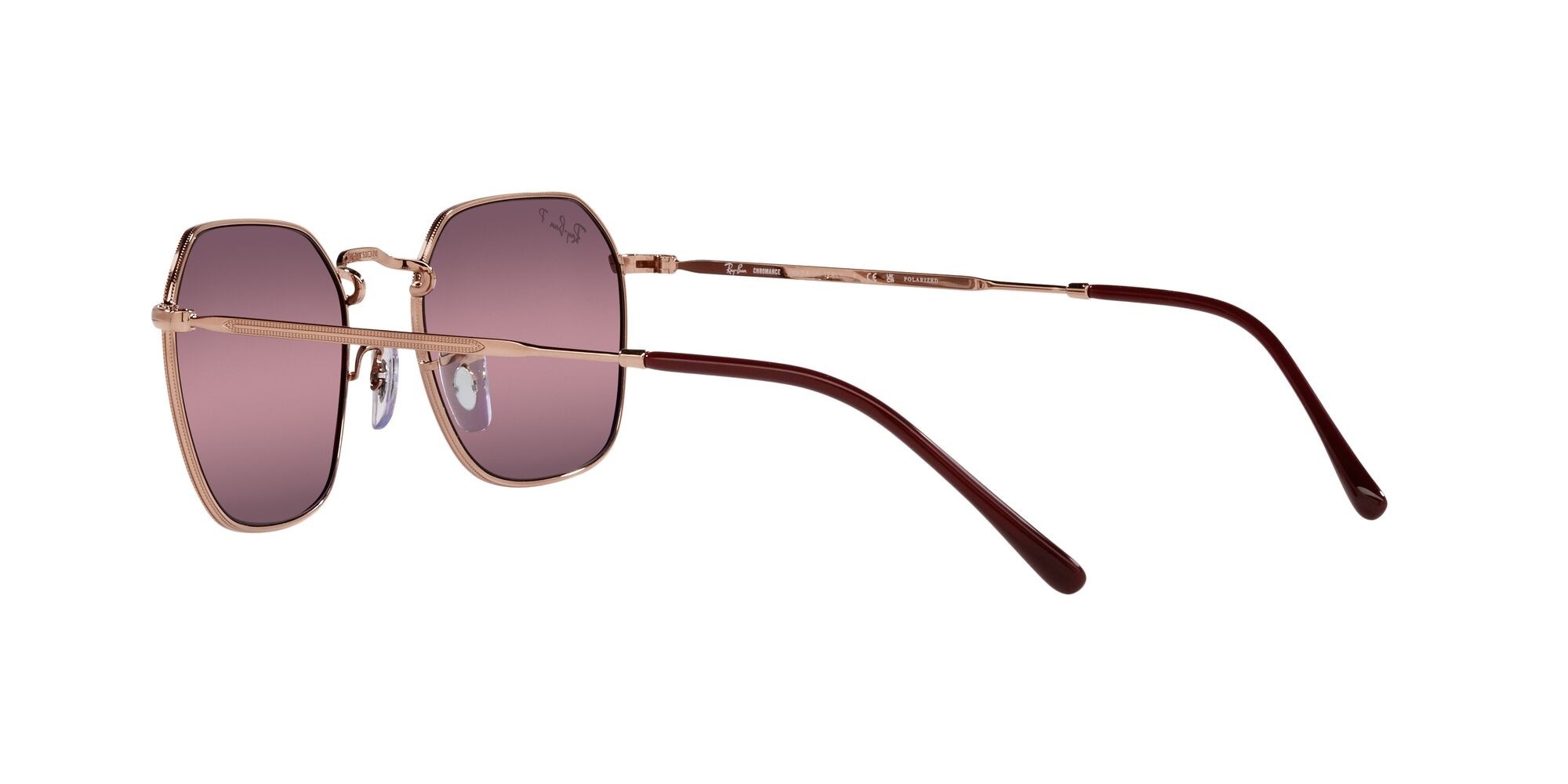 Sunglasses Ray-Ban Jim RB 3694 (9202G9) color rose gold shape irregular lenses rosso chromance