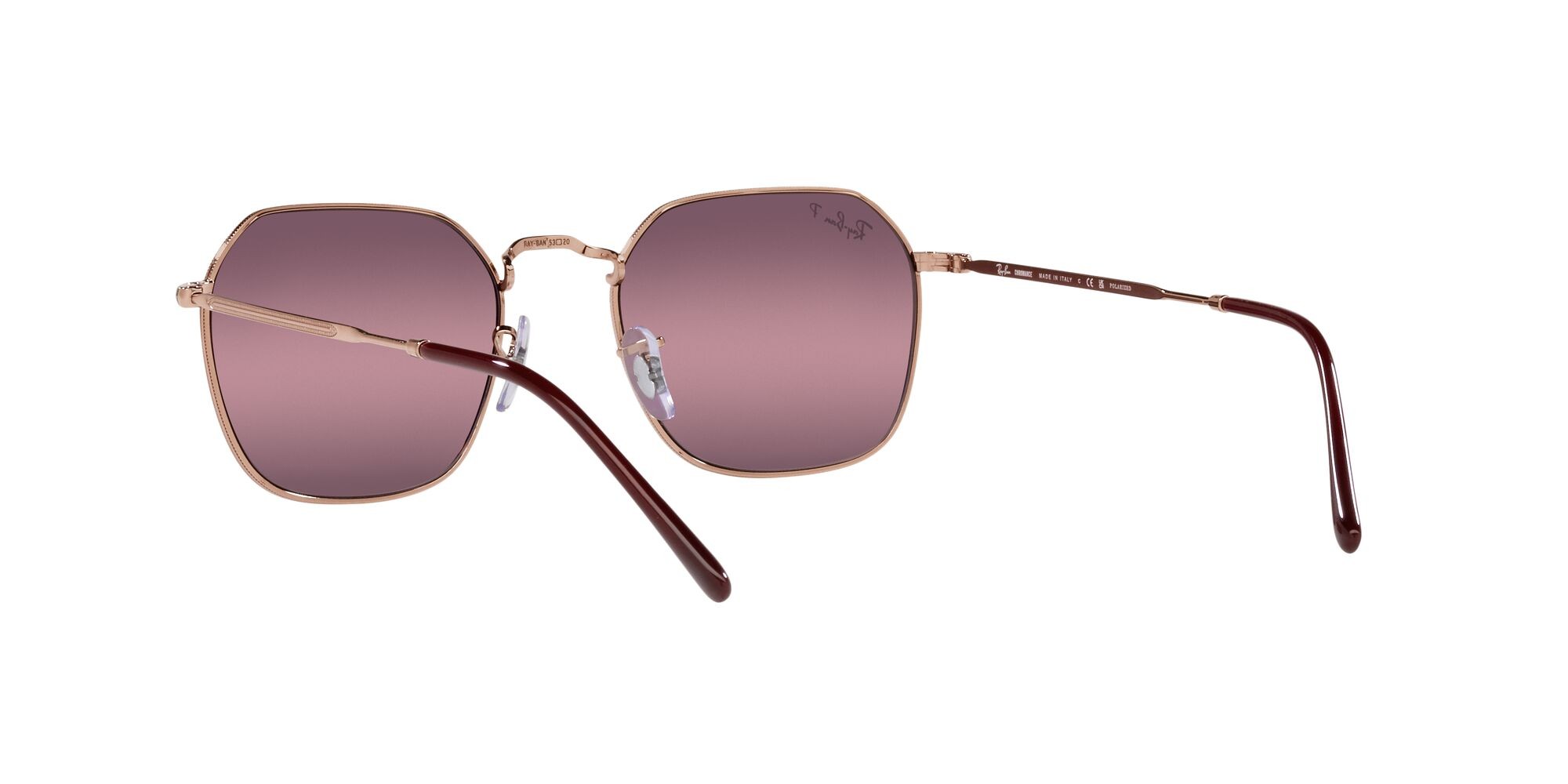 Sunglasses Ray-Ban Jim RB 3694 (9202G9) color rose gold shape irregular lenses rosso chromance