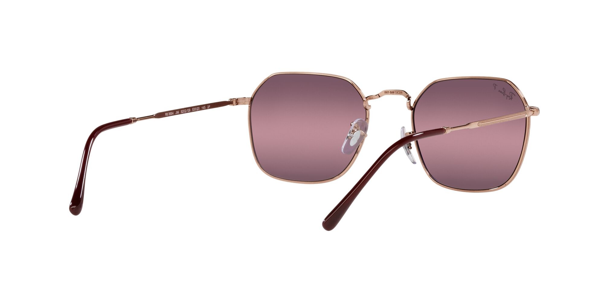 Sunglasses Ray-Ban Jim RB 3694 (9202G9) color rose gold shape irregular lenses rosso chromance