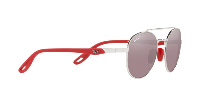 Sonnenbrillen Ray-Ban Scuderia Ferrari Collection RB 3696M (F007H2) farbe silver form pantos gläser polar purple mirror silver